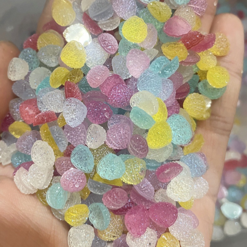 Resin Art Equipment - เครื่องประดับเรซิ่นแบบแบนเคลือบน้ำตาลขนาด 7.7 มม. 100 ชิ้น สำหรับงานประดิษฐ์ทำมือ
