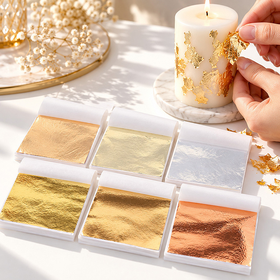 Resin Art Wedding Gift - กระดาษฟอยล์สีทอง 100 แผ่น สำหรับงานประดิษฐ์เรซิน, งานตกแต่งเล็บ, สไลม์,