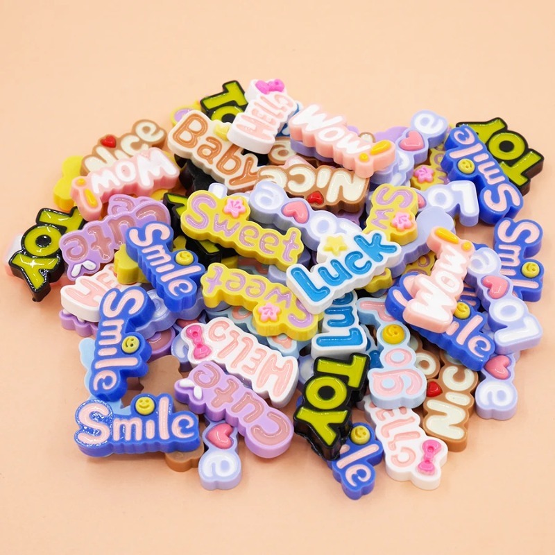 Resin Art Alphabet - 10ชิ้นหลังแบนน่ารักว้าวโชคดีตัวอักษรเด็กทารกเรซินหลังสมุดภาพงานฝีมือของตกแต่งเคสเครื่องประดับ DIY โทรศัพท์