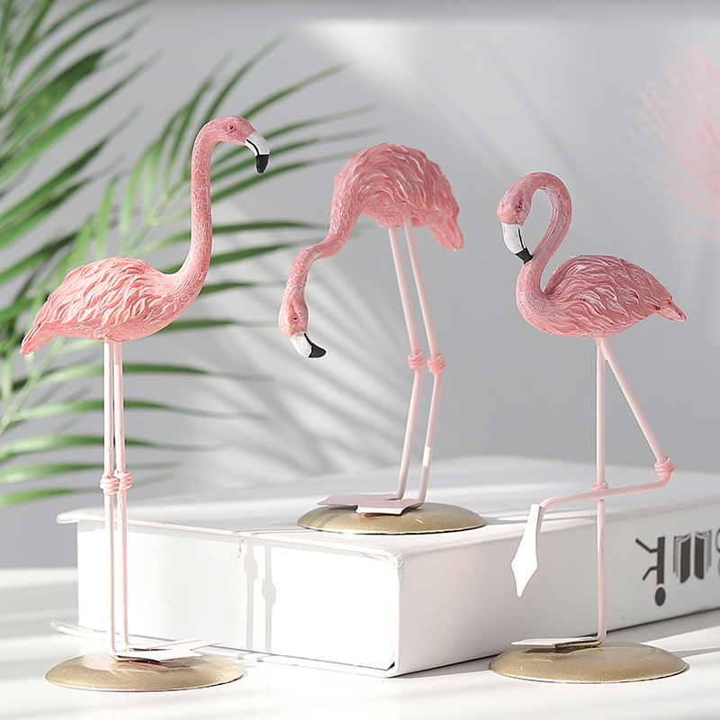ฟิกเกอร์นกฟลามิงโกสีชมพู 3 ชิ้ - Resin Art Wedding Gift บทวิจารณ์และราคา