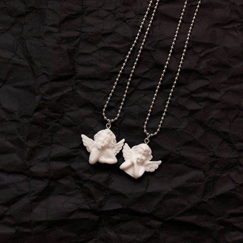 น่ารักกามเทพ Angel จี้สแตนเลสส - Resin Art Baby บทวิจารณ์และราคา