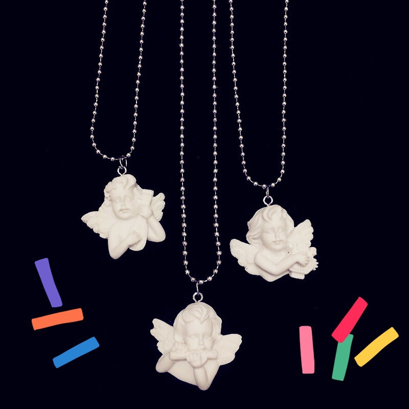 น่ารักกามเทพ Angel จี้สแตนเลสส - Resin Art Baby บทวิจารณ์และราคา